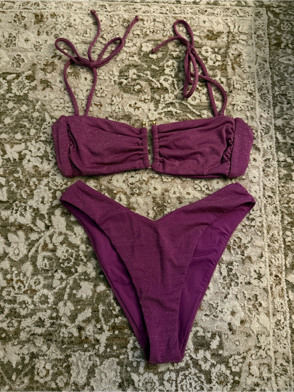 Everything But Water Metallic Purple Bikini